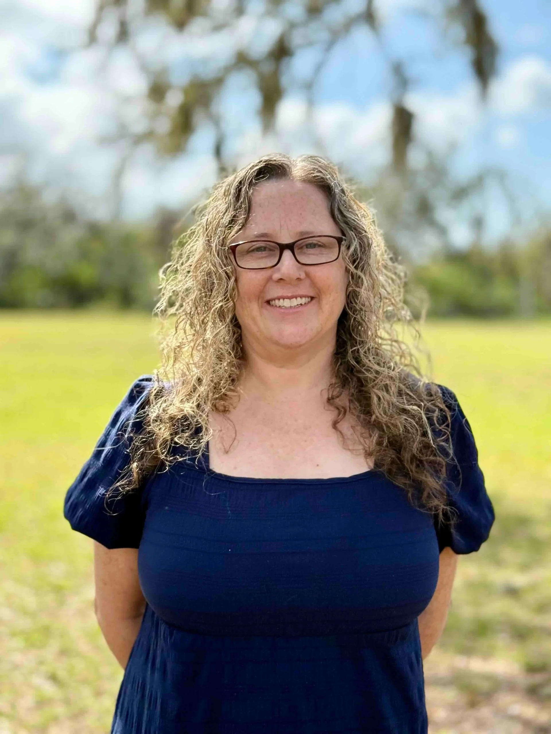 Teacher smiling