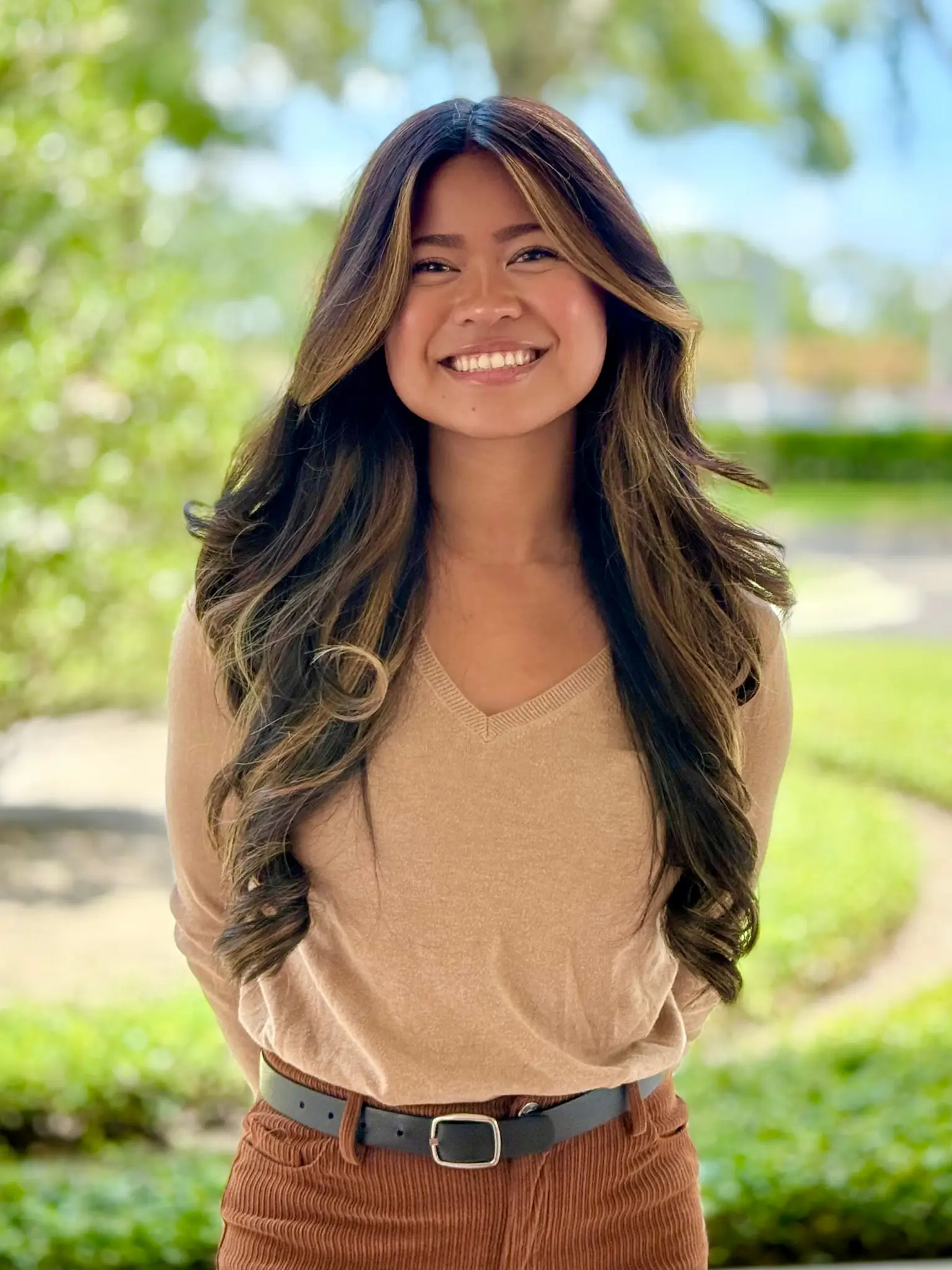 Woman smiling at camera
